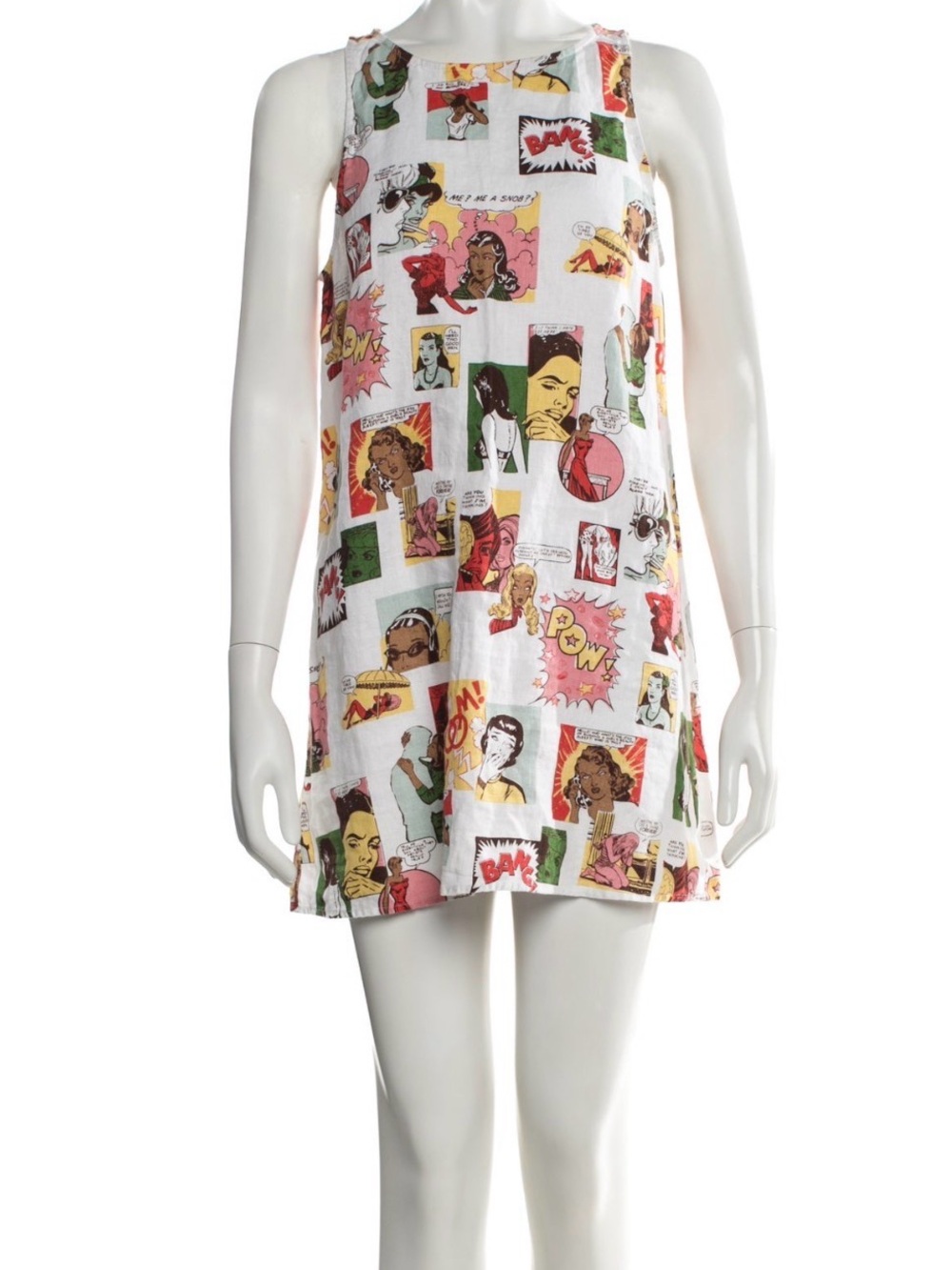 Reformation Jessi Comic Print Sleeveless Mini Dress - size 2